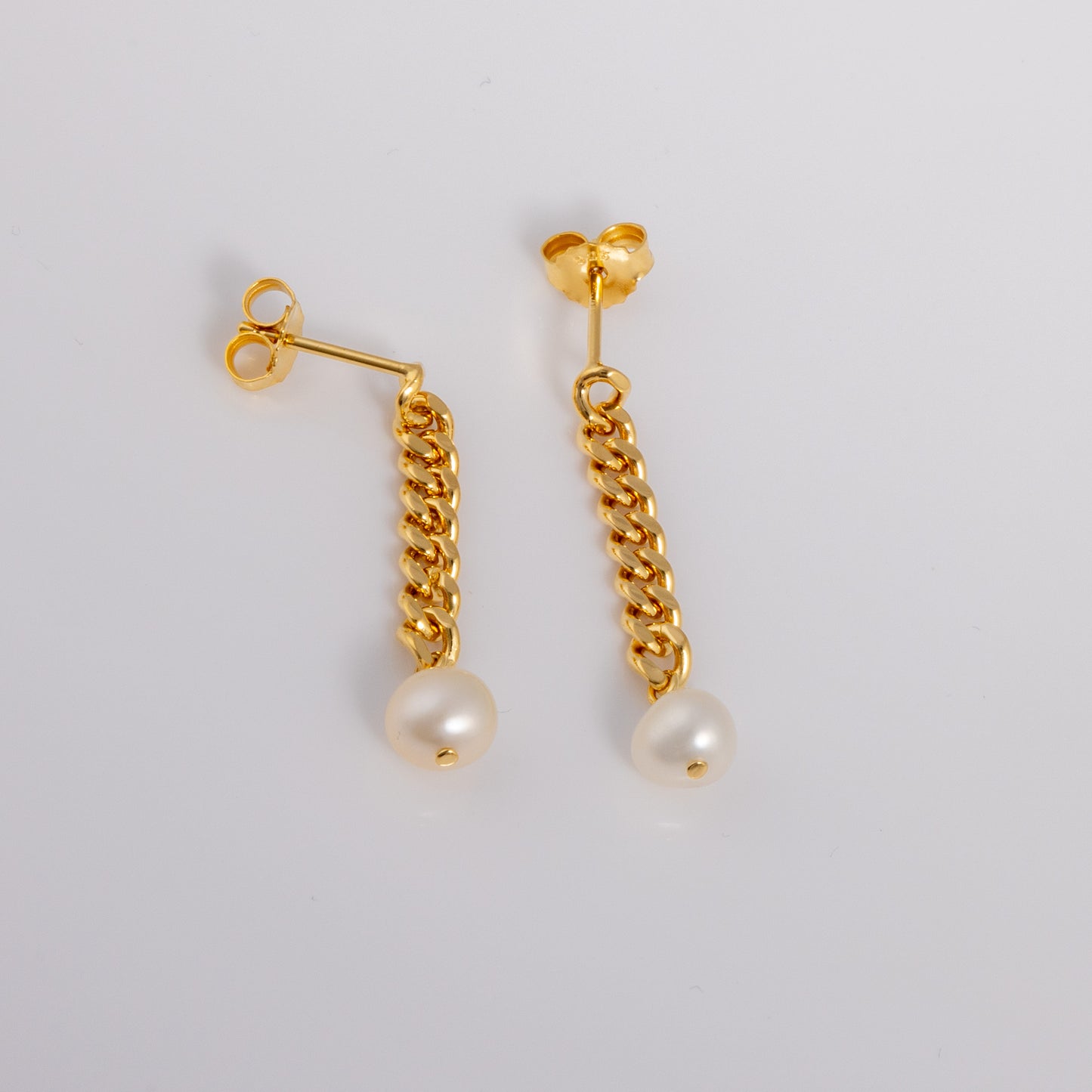 Gold Vermeil Earrings with Freshwater Pearl