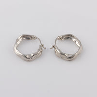 Huggie Hoop Silver Rhodium Earrings