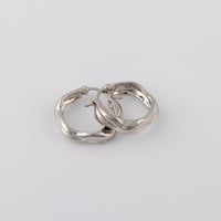 Huggie Hoop Silver Rhodium Earrings