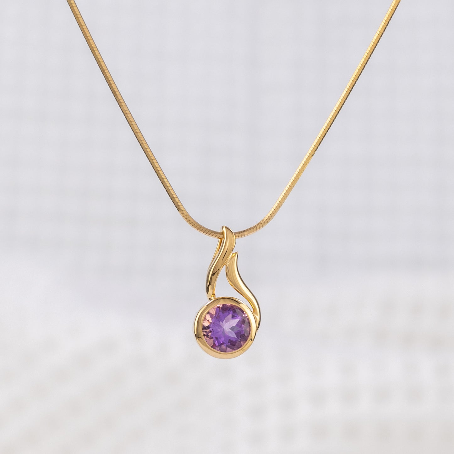 Gold Vermeil Pendant Necklace with Sparkly Amethyst