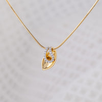 Gold Vermeil and Silver Rhodium Pendant Necklace with Cubic Zirconia