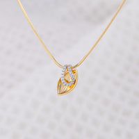 Gold Vermeil and Silver Rhodium Pendant Necklace with Cubic Zirconia
