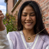 Gold Vermeil Pendant Necklace with Central Freshwater Pearl