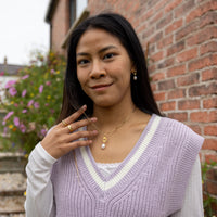 Gold Vermeil Pendant Necklace with Freshwater Pearl Dangling