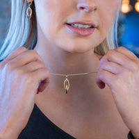 Gold Vermeil Pendant Necklace with Two Intertwining Shapes