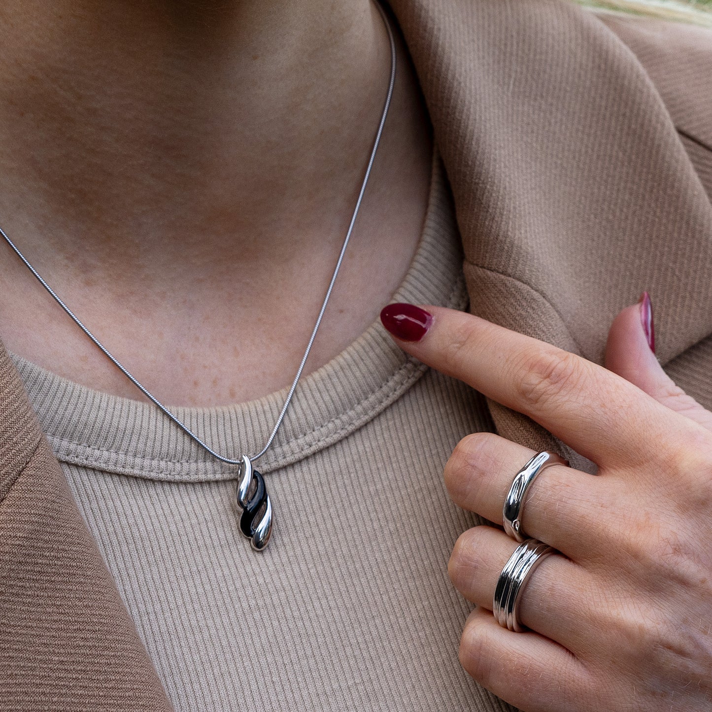 Ferns - Rhodium Plated Silver