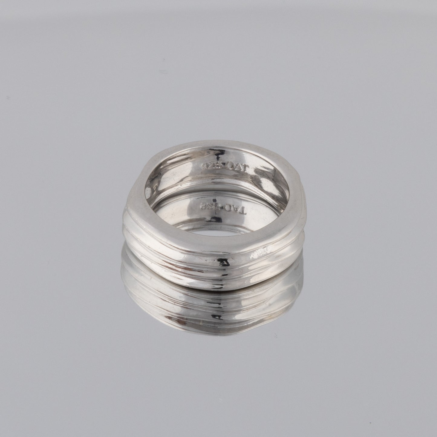Textured Silver Rhodium Ring