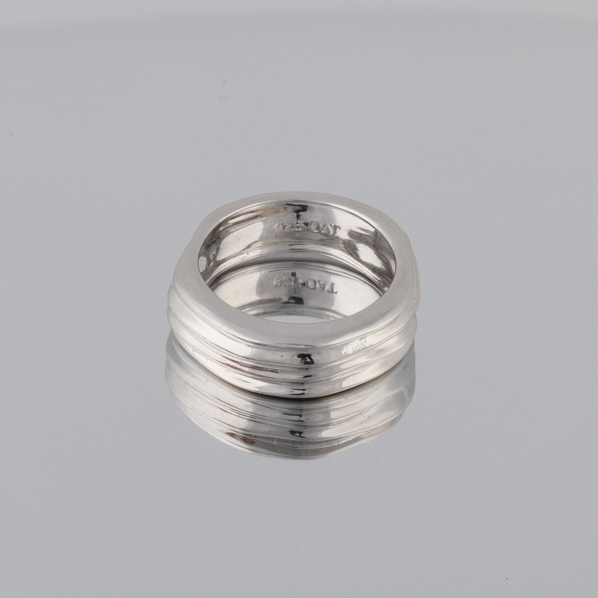 Textured Silver Rhodium Ring
