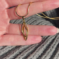 Gold Vermeil Pendant Necklace with Two Intertwining Shapes