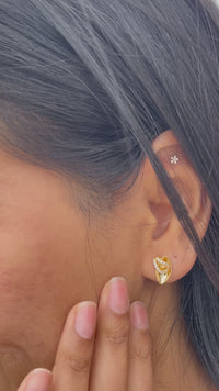 Gold Vermeil Stud Earrings with Cubic Zirconia