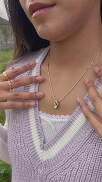 Gold Vermeil Pendant Necklace with Cubic Zirconia