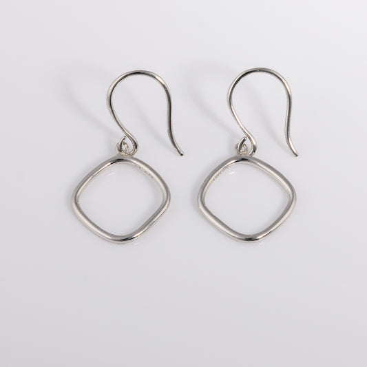 Simple Silver Rhodium Hook Earrings