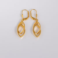 Gold Vermeil Lever Back Earrings with Two Intertwining Shapes