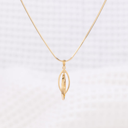 Gold Vermeil Pendant Necklace with Two Intertwining Shapes
