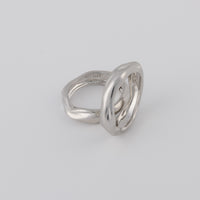 Free Flowing Silver Rhodium Ring