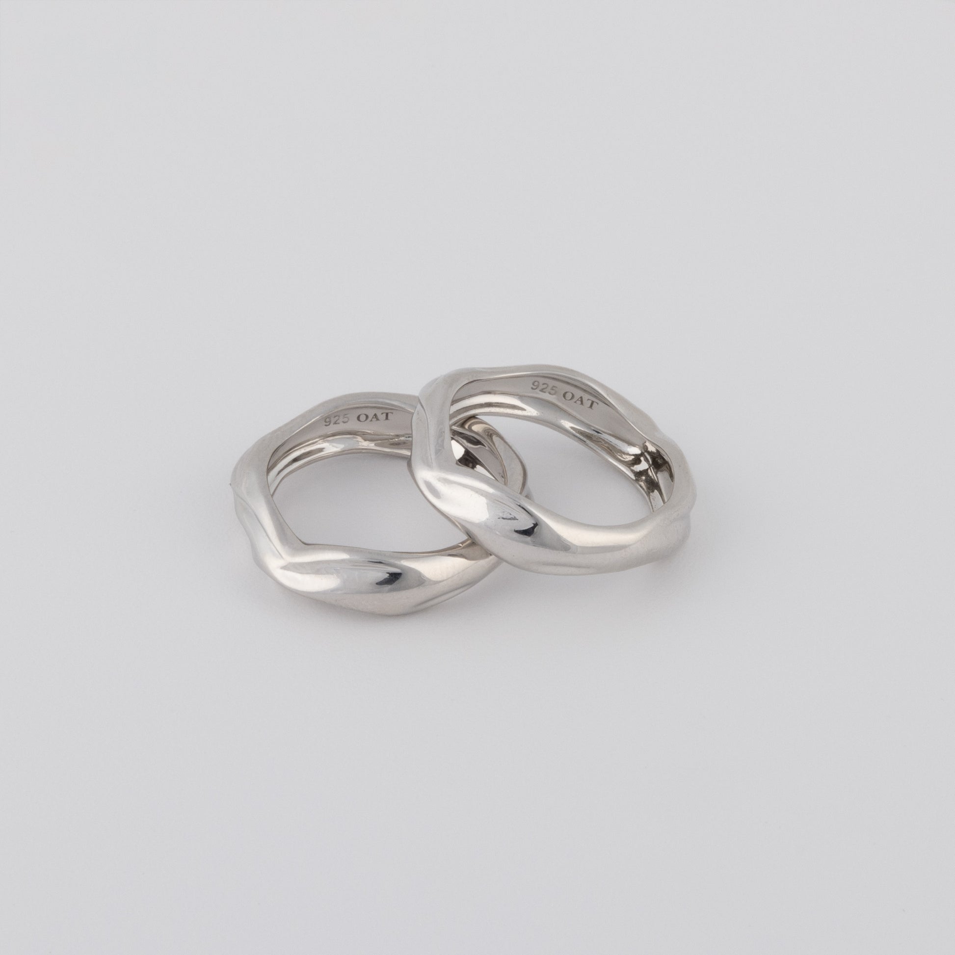 Free Flowing Silver Rhodium Ring